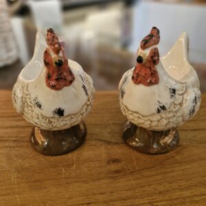 A PAIR of Vintage Farmhouse chicken egg cups.
