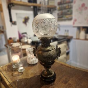 Antique Victorian 1887 Hicks & Sons, RARE GRIFFIN oil Lamp.
