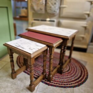 Upcycled oak nest of tables.