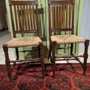 A PAIR -Antique Georgian Traditional Farmhouse Barrister Back Chairs