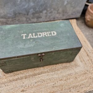 Rustic Wooden  Green old Tool chest/ ex-army box.