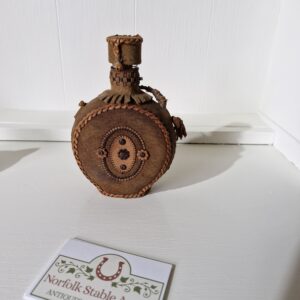 Vintage Folk Art Canteen Leather wrapped Water Bottle.-SOLD