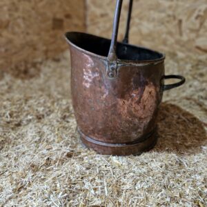 Antique Rustic Copper Coal Scuttle.