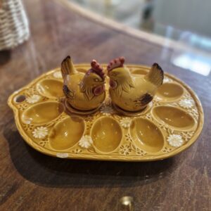 Vintage Deviled egg set , salt & pepper.