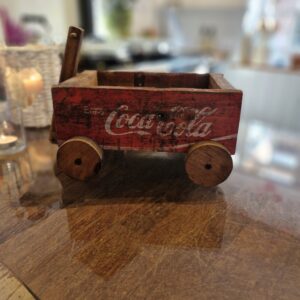 A Retro Vintage Coca-Cola. wooden mini wagon.