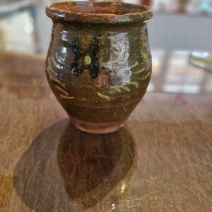 Antique stoneware glazed handmade jug.