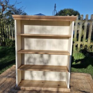 Upcycled chunky pine shelves.