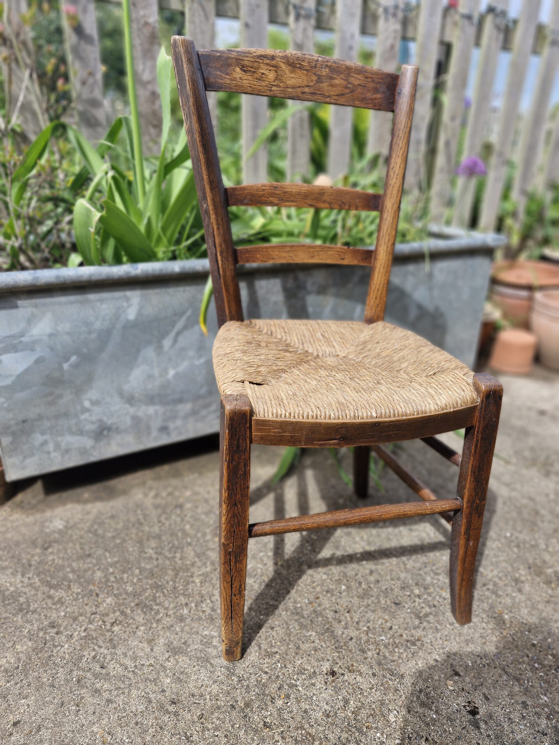 19th century French Country Style ladder back Rustic chair