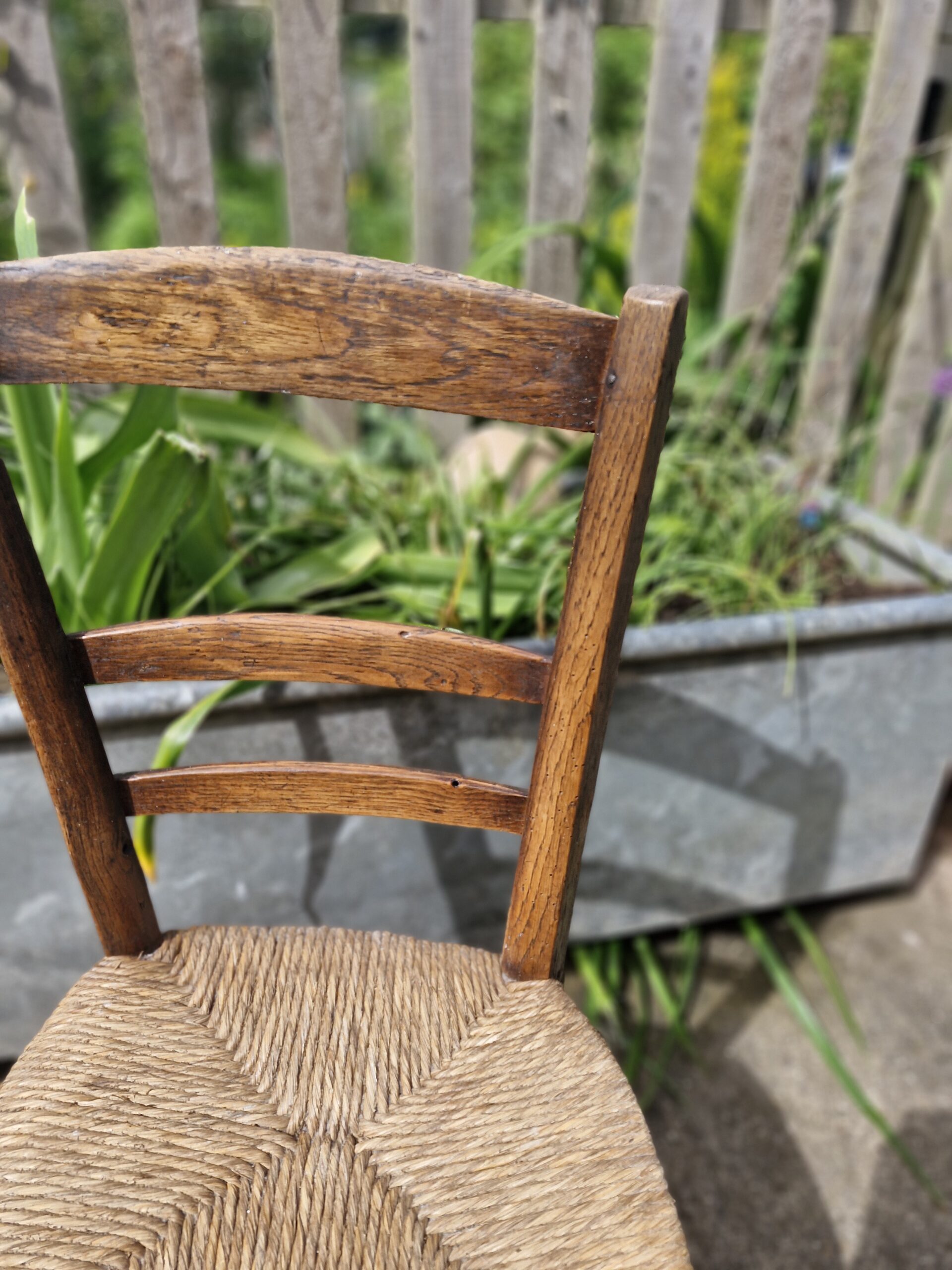 19th century French Country Style ladder back Rustic chair - Image 3